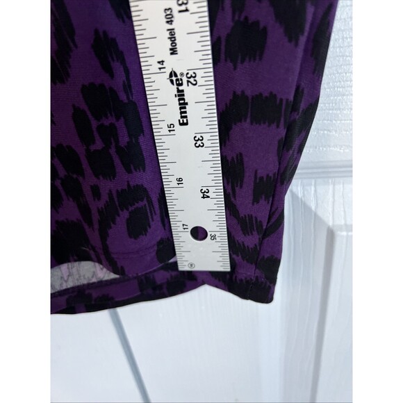 American Living Jersey Dress Sz 2 Stretch Ruched Empire Faux Wrap Cocktail Midi - Picture 10 of 10